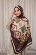 Rüveyda Premium Soft Şal - Bordo Bej