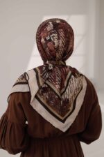 İz Desen Soft Eşarp - Kahve Bej - Görsel 7