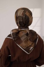 Nota Desen Soft Eşarp - Kahve Krem - Görsel 7