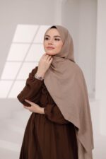 Organic Dubai Şal - Vizon - Görsel 5