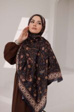 Alya Desen Soft Şal - Siyah Kahve - Görsel 5