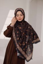 Alya Desen Soft Şal - Siyah Kahve - Görsel 3