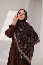 Alya Desen Soft Şal - Siyah Kahve - Görsel 2