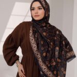 Alya Desen Soft Şal - Siyah Kahve