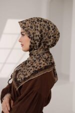 Flora Desen Soft Eşarp - Toprak - Görsel 7