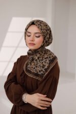 Flora Desen Soft Eşarp - Toprak - Görsel 6