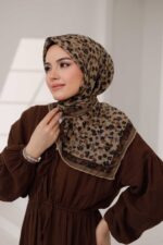 Flora Desen Soft Eşarp - Toprak - Görsel 5