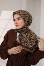 Flora Desen Soft Eşarp - Toprak - Görsel 3