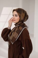 Nota Desen Soft Eşarp - Kahve Krem - Görsel 2