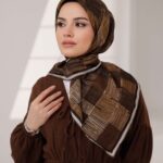 Nota Desen Soft Eşarp - Kahve Krem