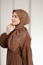 Mosaic Desen Soft Eşarp - Karamel