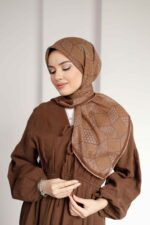 Mosaic Desen Soft Eşarp - Karamel - Görsel 4