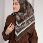 İz Desen Soft Eşarp - Toprak