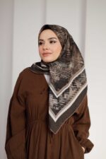 İz Desen Soft Eşarp - Toprak - Görsel 5