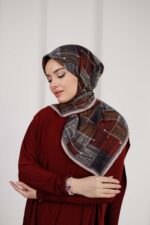 Nota Desen Soft Eşarp - Bordo Füme - Görsel 2