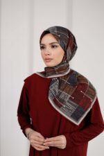 Nota Desen Soft Eşarp - Bordo Füme - Görsel 4