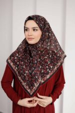 Flora Desen Soft Eşarp - Kırmızı