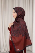 Nevra Desen Soft Şal - Bordo - Görsel 7