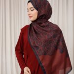 Nevra Desen Soft Şal - Bordo