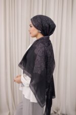 Nevra Desen Soft Şal - Siyah - Görsel 6