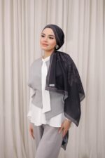 Nevra Desen Soft Şal - Siyah - Görsel 2