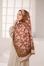 Flora Desen Soft Şal - Kiremit