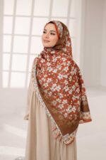 Flora Desen Soft Şal - Kiremit - Görsel 2