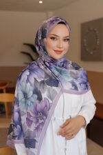 Garden Desen Organik Soft Şal- Lavanta Mavisi