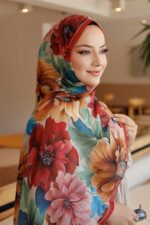 Garden Desen Organik Soft Şal- Kiremit - Görsel 4