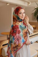 Garden Desen Organik Soft Şal- Kiremit - Görsel 5
