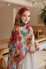 Garden Desen Organik Soft Şal- Kiremit