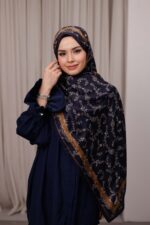 Nazenin Desen-Soft Şal Siyah Toprak