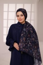 Rüya Desen-Soft Şal Lacivert - Görsel 4