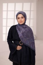 Ebru Desen-Soft Şal Mor - Görsel 5