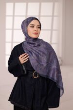 Ebru Desen-Soft Şal Mor - Görsel 7