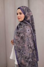 Rüya Desen-Soft Şal Mor Gri - Görsel 5