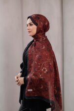 Rüya Desen-Soft Şal Lacivert Bordo - Görsel 2