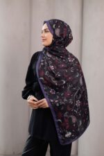 Rüya Desen-Soft Şal Mor Siyah - Görsel 6