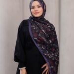 Rüya Desen-Soft Şal Mor Siyah