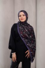 Rüya Desen-Soft Şal Mor Siyah