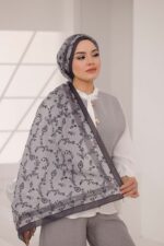 Nazenin Desen-Soft Şal Gri - Görsel 4